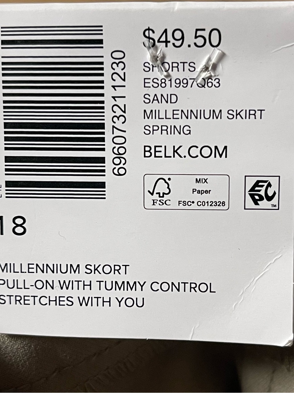 KIM ROGERS MILLENNIUM SKORT WOMENS MINI SKIRT TUMMY CONTROL CREAM COLOR SIZE 18* - Picture 13 of 13